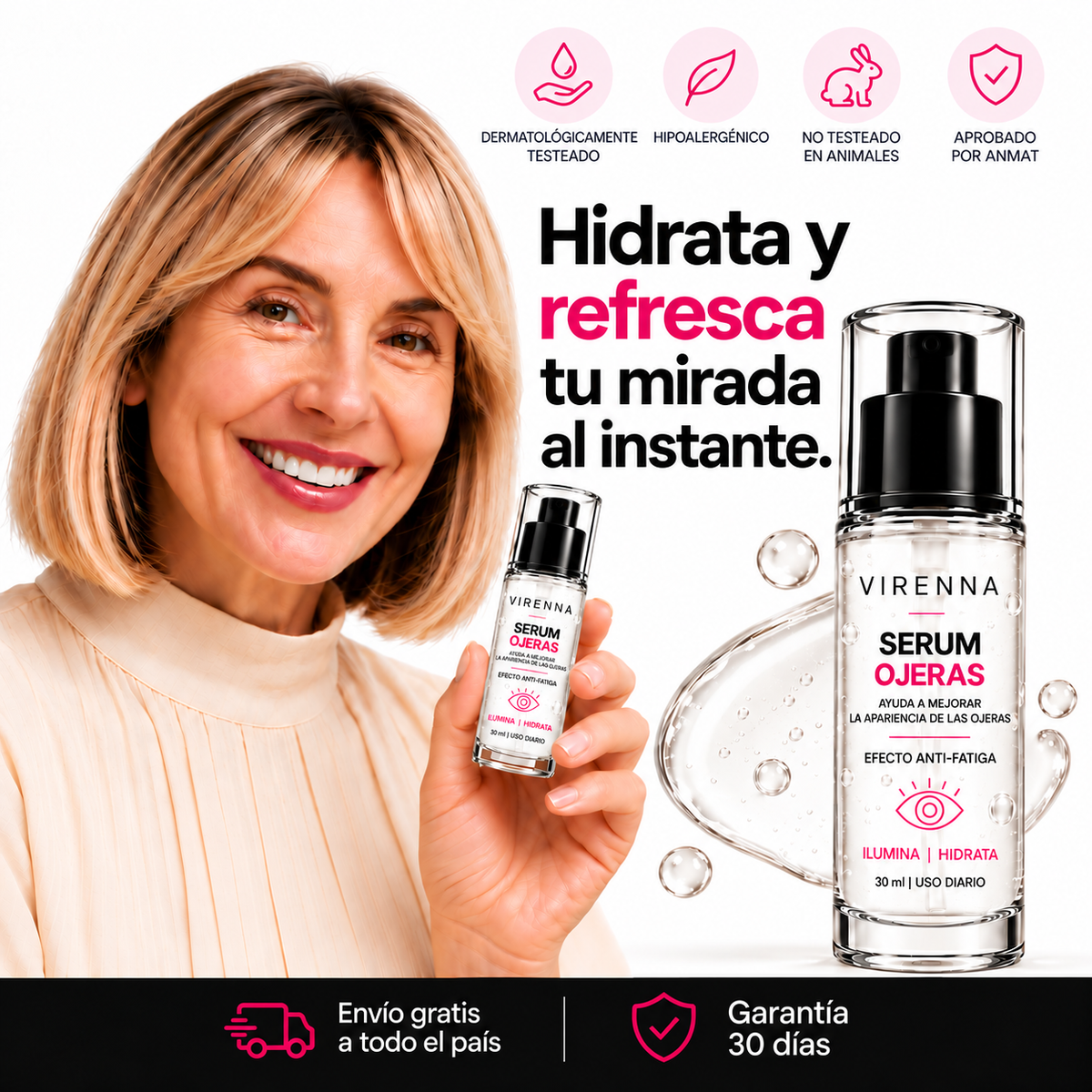 Virenna Serum Ojeras — Contorno de Ojos Anti-Fatiga y Anti-Ojeras