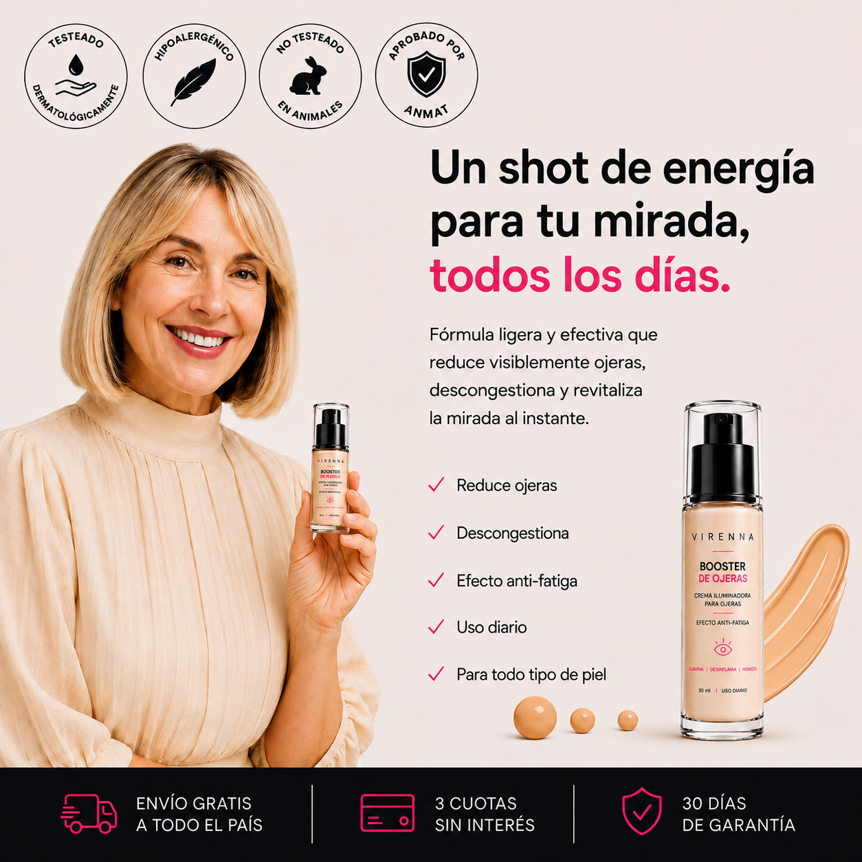 VIRENNA Booster de Ojeras — Tratamiento Anti-Fatiga